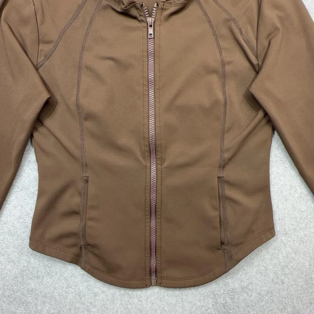 Alo Yoga Jacket Womens XS Brown Track Hooded Full Zip Performance Thumbholes